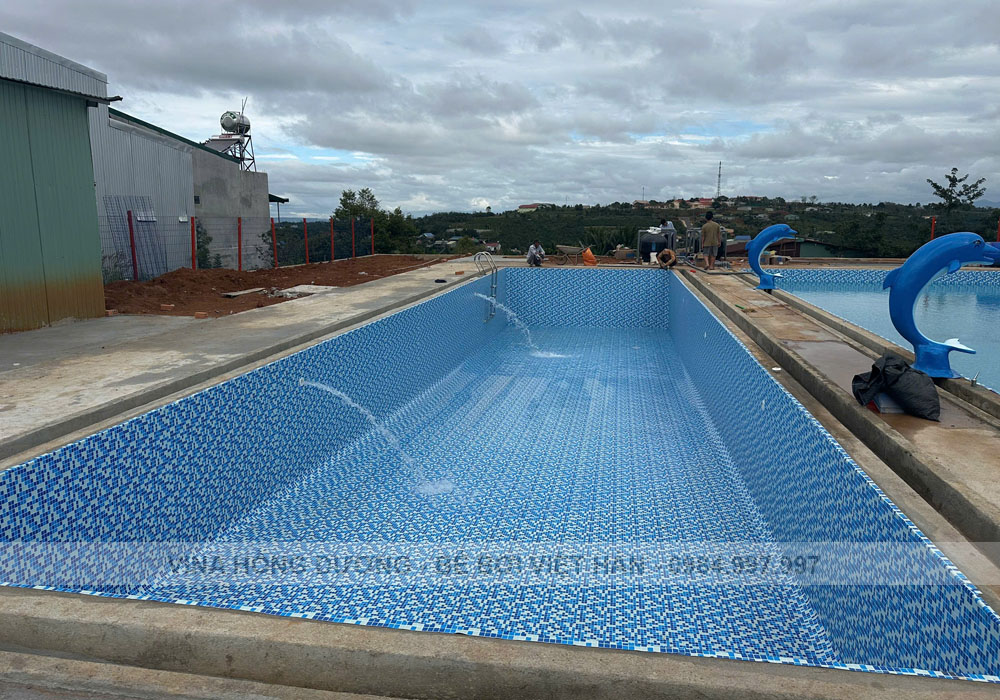 Thi công bể bơi lót bạt tại Quảng Khê, Huyện Đăk Glong, Đăk Nông
