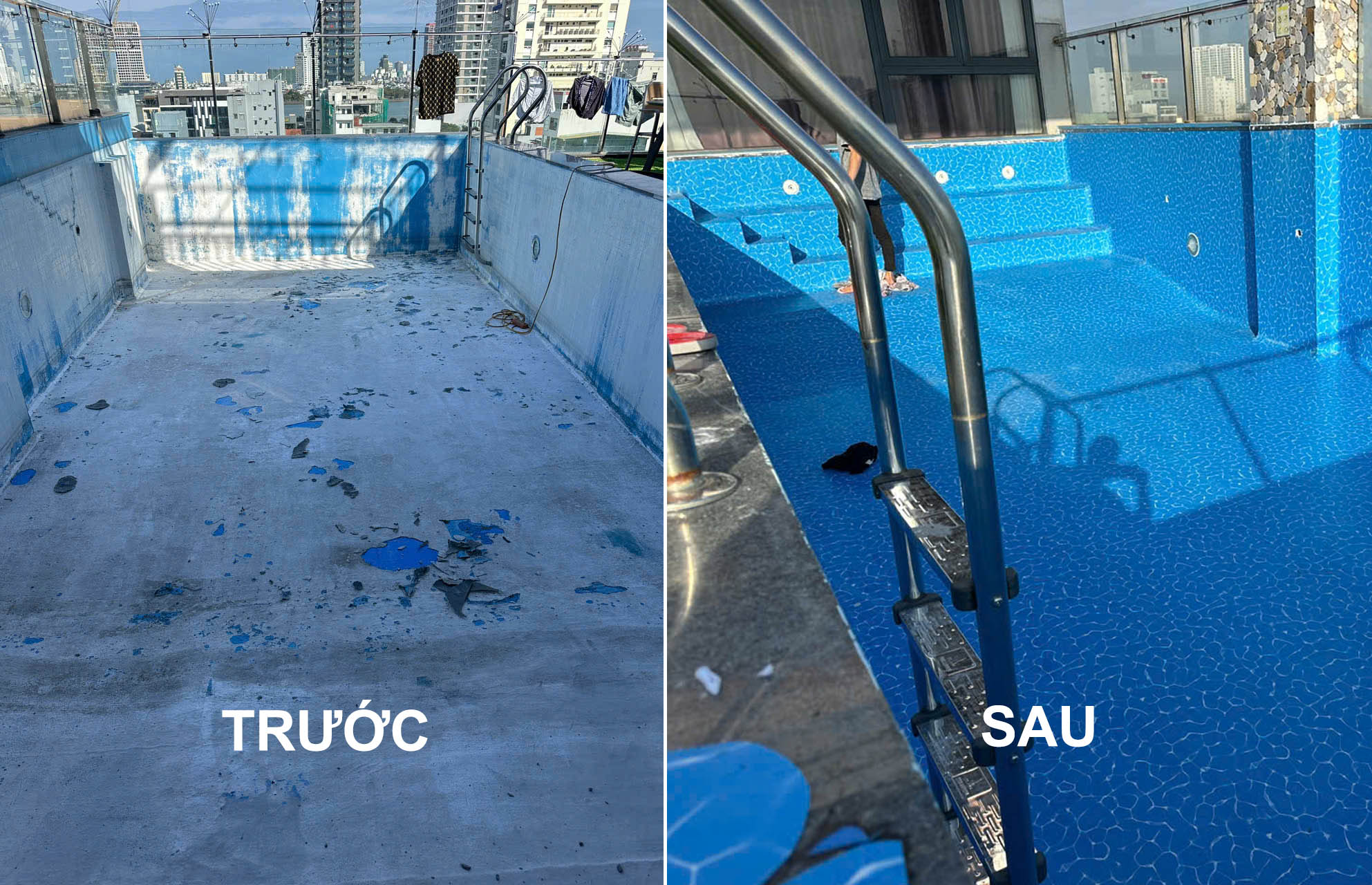 Sửa Chữa Bể Bơi Sử Dụng Sơn Epoxy Bị Bạc Màu, Bong Tróc - 224 Trưng Nữ Vương, Hải Châu, Đà Nẵng